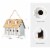 Glitzhome 14.25 L Hummingbird House for Outside Hanging Nesting Solid Wood Cottage Birdhouse Perspective: back
