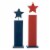 Glitzhome Set of 2 Wooden Patriotic/Americana Firecracker Table Sign Perspective: back