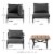 Glitzhome 9-Piece All-Weather Aluminum Patio Conversation Sets with Coffee Table Perspective: back