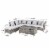 Glitzhome 9-Piece Patio Furniture Set All-Weather Gray Wicker Sectional Sofa and Table Perspective: back