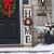 Glitzhome 8 Inch x 42 Inch Tall Wooden Home Porch Sign with 3 Changeable Wreaths - White Perspective: back