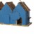 Glitzhome 17 L Retro Blue Distressed Solid Wood Birdhouse with Perch Perspective: back
