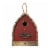 Glitzhome 8.5 H Washed Red Distressed Solid Wood Birdhouse Perspective: back