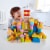 Hape Kid's Toddler 100 Piece Stacking Build Up and Away Wooden Blocks Toy Set Perspective: back