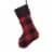 Glitzhome 19 Inch Length Plaid Stocking with Rug Hooked Bear Perspective: back