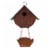 Glitzhome Hanging Distressed Solid Wood Birdhouse with Bird Bath Perspective: back