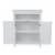 Glitzhome 32 Inch Tall Wood Floor Storage Cabinet with 2 Shutter Doors, White Perspective: back