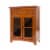 Glitzhome 32 Inch Tall Wooden Shelved Floor Storage Cabinet with 1 Drawer and Double Doors Perspective: back