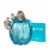 Glitzhome 6 Inch Tall Blue Glass Pumpkin Perspective: back