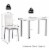 5 Piece Table Chair Dining Set Glass Metal Kitchen Furniture Perspective: back