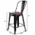 Costway 2 PC Metal Wood Counter Stool Kitchen Dining Bar Chairs Perspective: back