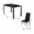 5 Piece Kitchen Dining Set Glass Metal Table and 4 Chairs Breakfast Furniture Perspective: back