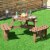 Costway Patio 6 Person Outdoor Wood Picnic Table Beer Bench Set Pub Dining Seat Garden Perspective: back