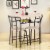 Costway 3 PCS Dining Set Table and 2 Chairs Home Kitchen Breakfast Bistro Pub Furniture Perspective: back