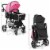 2 In1 Foldable Baby Stroller Kids Travel Newborn Infant Buggy Pushchair Pink Perspective: back