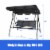 Costway Outdoor Patio Swing Canopy 3 Person Canopy Swing Chair Patio Hammock Black Perspective: back