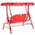 Costway Kids Patio Swing Chair Children Porch Bench Canopy 2 Person Yard Furniture red Perspective: back