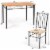 Costway 5 PC Dining Set Wood Metal 30 Table and 4 Chairs Black Kitchen Breakfast Furniture Perspective: back