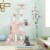 56'' Cat Tree Kitten Pet Play House Furniture Condo Scratching Posts Ladder Beige Perspective: back