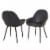 Glitzhome Faux Leather Dining Chair with Arms and Metal Legs Set of Two Upholstered Chair Perspective: back