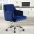 Office Chair in Blue Velvet and Chrome Perspective: back