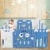 Hivvago 16-Panel Foldable Baby Playpen Kids Activity Centre-Blue Perspective: back
