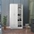 Memphis Wardrobe Armoire With 4-Tier Storage Shelves And 1 Drawer-White -Bedroom Perspective: back