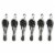 6 Pack Precision Stainless Steel Slant Tweezers Eyebrow Removal Angled Tip Grip Perspective: back