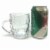 2 Pc Glass Beer Mug Pilsner Glass Cups Clear Coffee Tea Hot Cold Beverage 8.6Oz Perspective: back