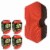 4 PC Express Shoe Shine Polish Sponges Instant Shine Leather Care Boots Protects Perspective: back
