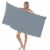 TowelSoft Premium 100% Cotton terry velour beach towel 30 inch x 60 inch-Silver Perspective: back