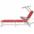 vidaXL Sun Lounger with Canopy Steel Red Perspective: back