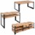 vidaXL 3 Piece Living Room Furniture Set Solid Acacia Wood Perspective: back