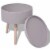 vidaXL Side Table with Serving Tray Round 15.6 x17.5 Gray Perspective: back