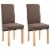vidaXL Dining Chairs 2 pcs Brown Fabric Perspective: back
