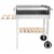 vidaXL XXL Trolley Charcoal BBQ Grill Stainless Steel with 2 Shelves Perspective: back