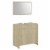 vidaXL Bathroom Furniture Set Sonoma Oak Engineered Wood Perspective: back