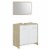 vidaXL Bathroom Furniture Set White and Sonoma Oak Engineered Wood Perspective: back