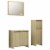 vidaXL 3 Piece Bathroom Furniture Set Sonoma Oak Engineered Wood Perspective: back
