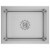 vidaXL 17.3-inch Kitchen Sink with Strainer Top-Mount Sink Single Bowl Silver Perspective: back