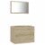 vidaXL 2 Piece Bathroom Furniture Set Sonoma Oak Engineered Wood Perspective: back