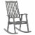 vidaXL Rocking Chair with Cushions Gray Solid Acacia Wood Perspective: back