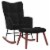 vidaXL Rocking Chair with Ottoman Black Velvet Perspective: back