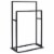 vidaXL Freestanding Towel Rack Black 18.9 x9.4 x30.9 Iron Perspective: back