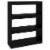vidaXL Book Cabinet/Room Divider Black 31.5 x11.8 x40.7 Solid Wood Pine Perspective: back