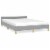 vidaXL Bed Frame with Headboard Light Gray 53.9 x74.8  Full Fabric Perspective: back