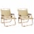 vidaXL Camping Chairs 2 pcs Beige 21.3 x16.9 x23.2 Oxford Fabric Perspective: back