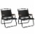 vidaXL Camping Chairs 2 pcs Black 21.3 x16.9 x23.2 Oxford Fabric Perspective: back