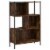 vidaXL Bookcase Smoked Oak 28.3 x11 x42.9 Engineered Wood Perspective: back