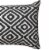 12 x 20 Rectangular Jacquard Cotton Accent Lumbar Pillow, Diamond Pattern, Black, White- Perspective: back
